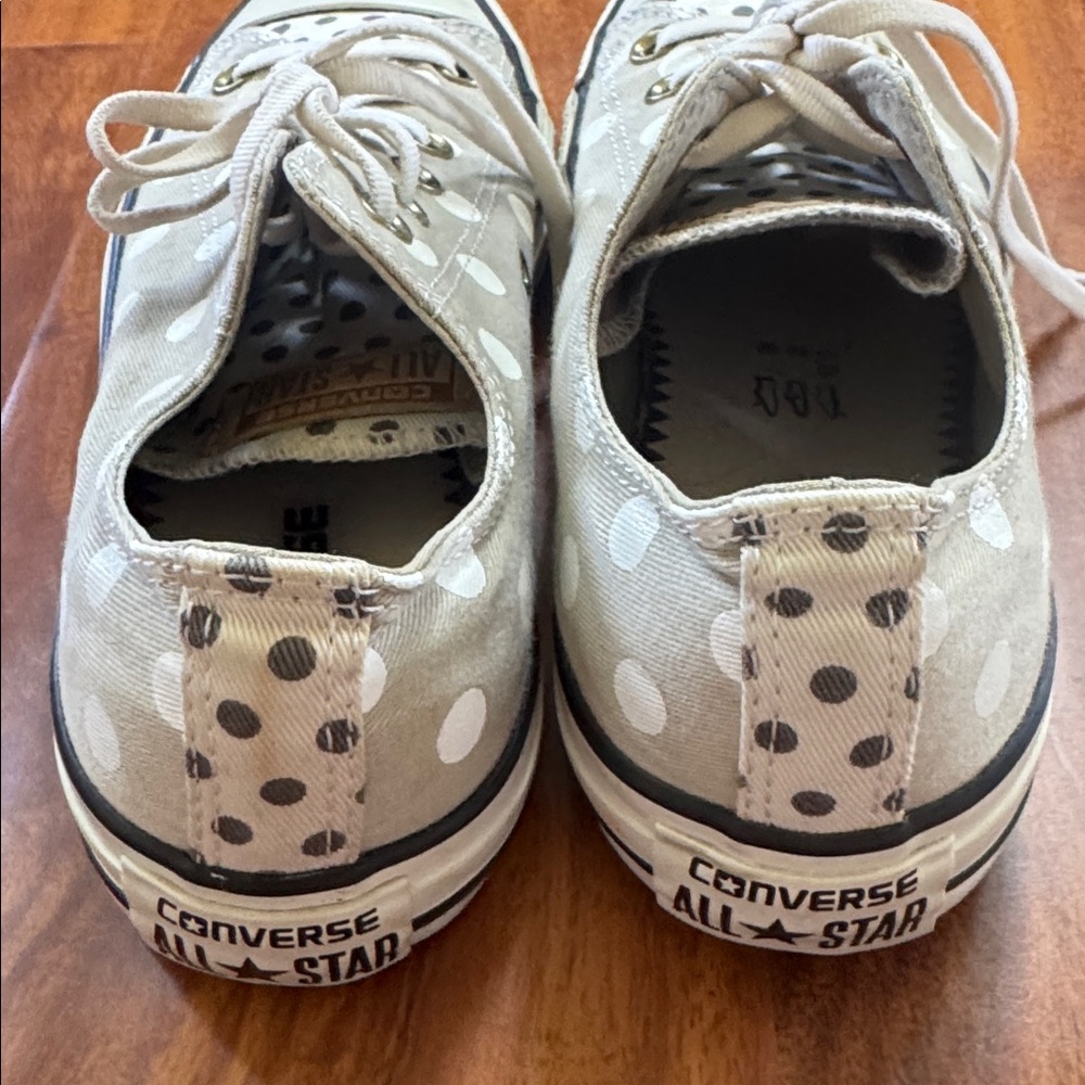 Converse All Star Grey and White Polka Dot Low Top Sneakers - women’s 8 - Picture 4 of 7